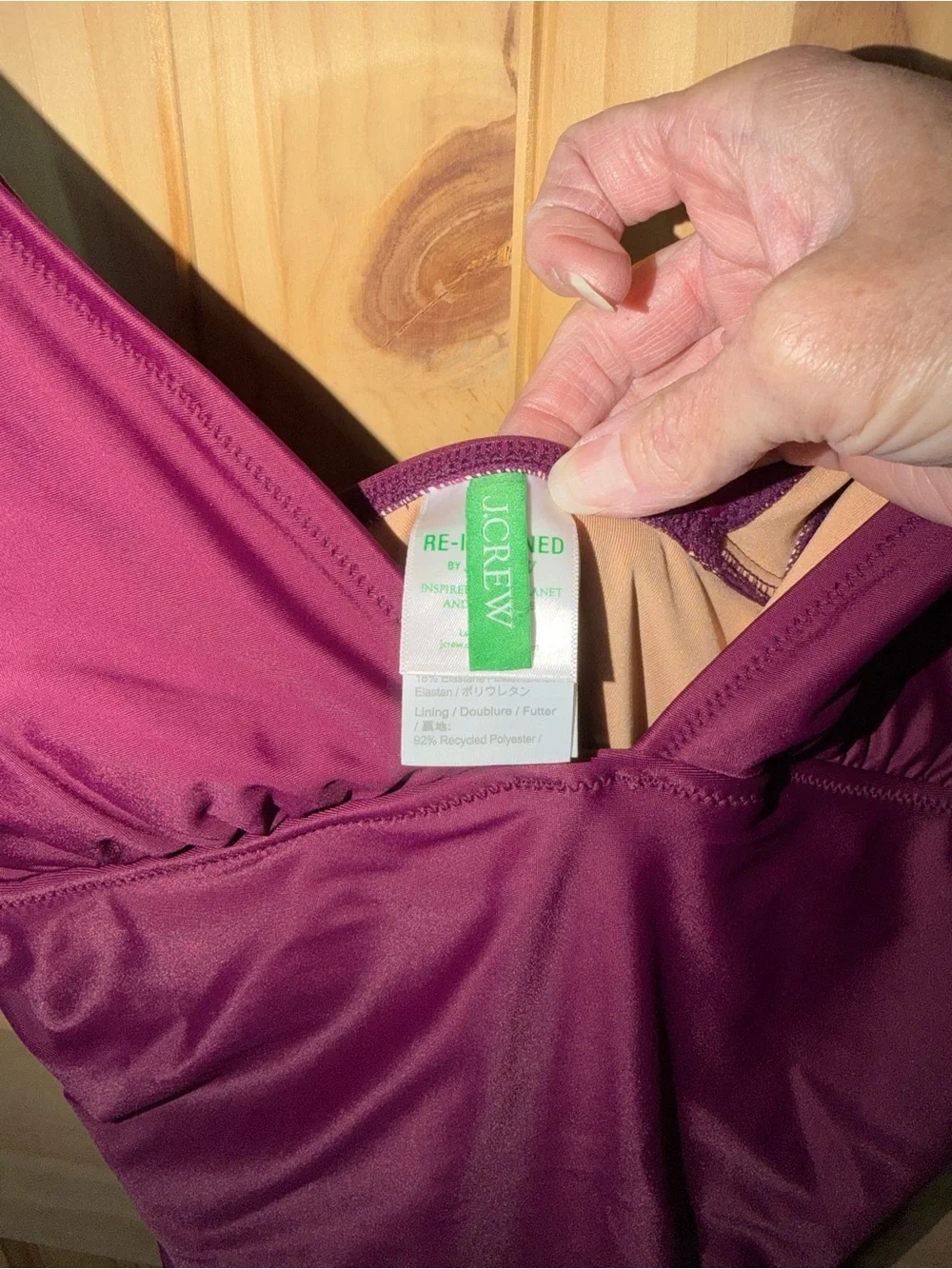 J. Crew Plum Ruffle Hem One-Piece Swimdress
